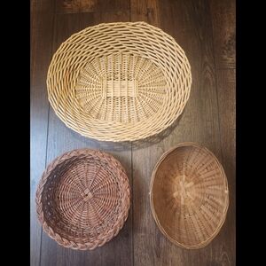 Set Of 3 Woven Wicker Baskets